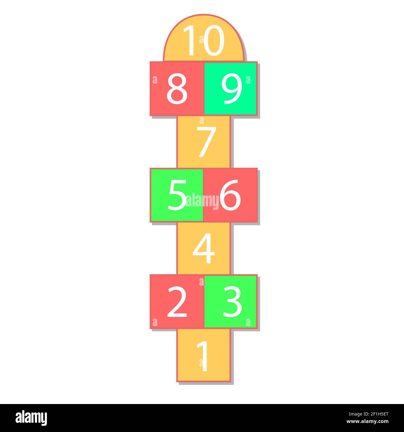 Colorful illustration  with hopscotch game Stock Photo