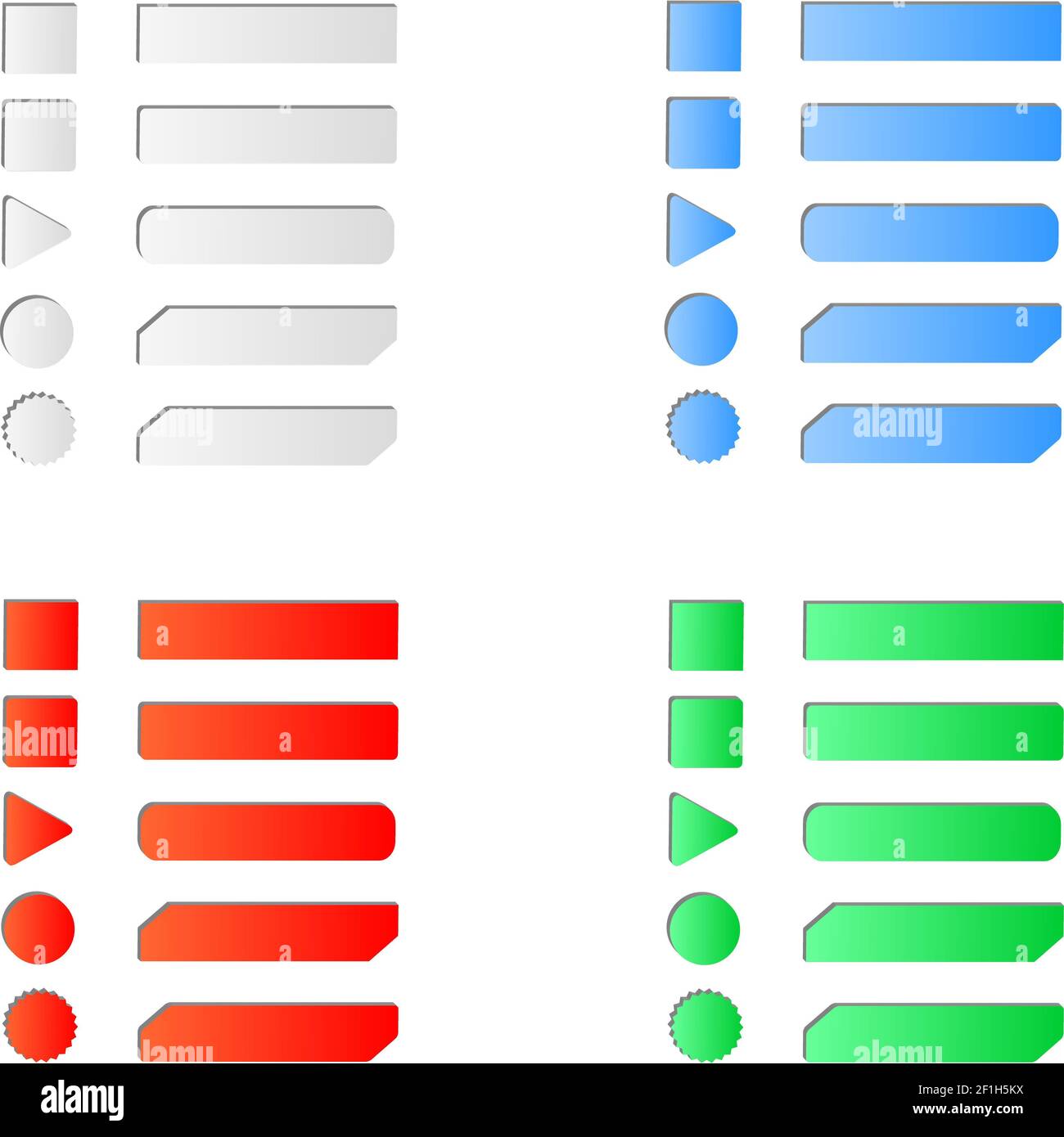 Blank colored internet web button set Stock Photo - Alamy