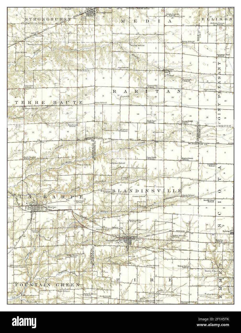 La Harpe, Illinois, map 1918, 162500, United States of America by