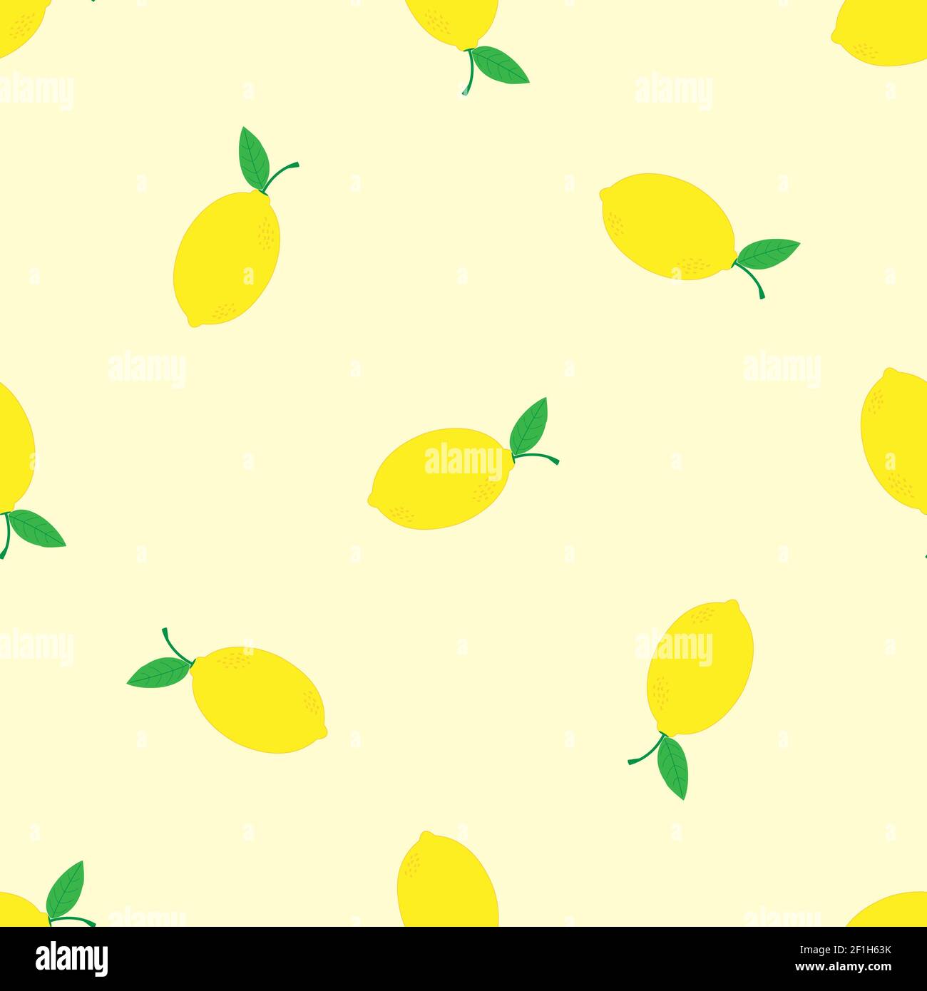 Watercolor seamless pattern with lemons on the white background. Vector ...