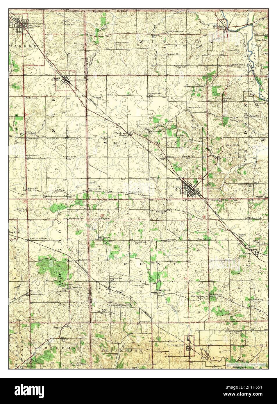 Lena, Illinois, map 1943, 1:62500, United States of America by Timeless  Maps, data U.S. Geological Survey Stock Photo - Alamy