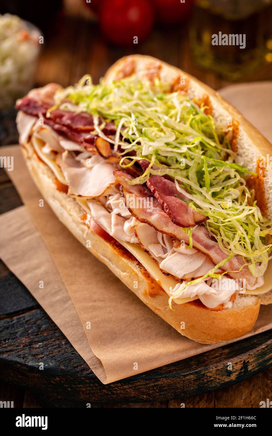 Turkey BLT sandwich Stock Photo