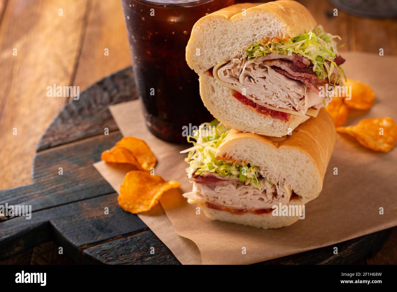 Turkey BLT sandwich Stock Photo