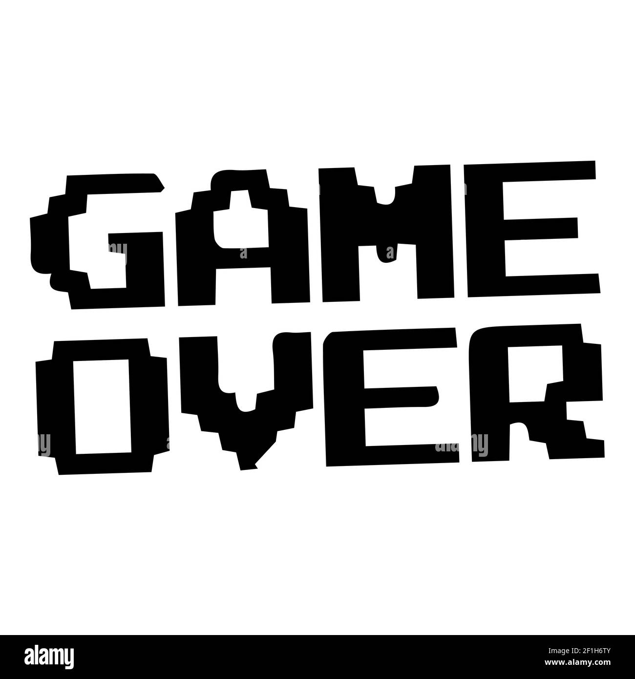 8-bit Pixel Game Over Message. pixel art style icons, element design for logo, app, web, sticker. Video game sprite. Isolated vector illustration. Stock Vector