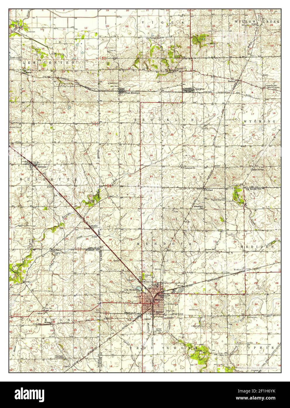 Mendota, Illinois, map 1952, 1:62500, United States of America by Timeless Maps, data U.S. Geological Survey Stock Photo