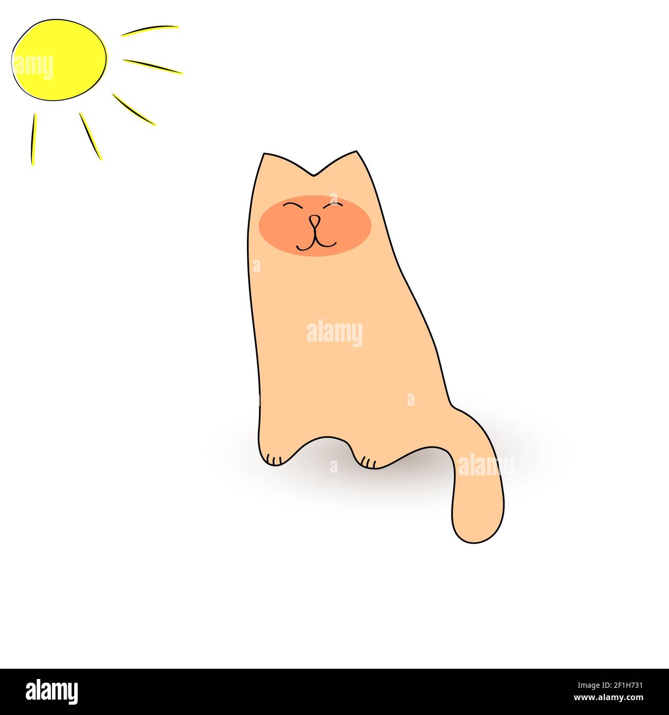 Fat cat basking in the sun. Stock Photo