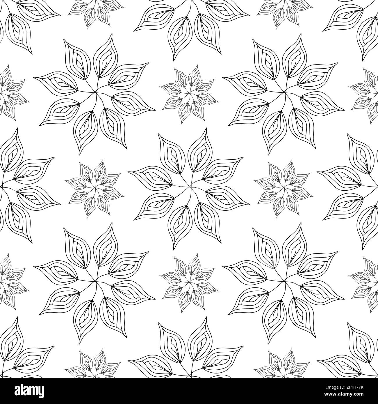 Seamless vector pattern, floral ornament Stock Photo