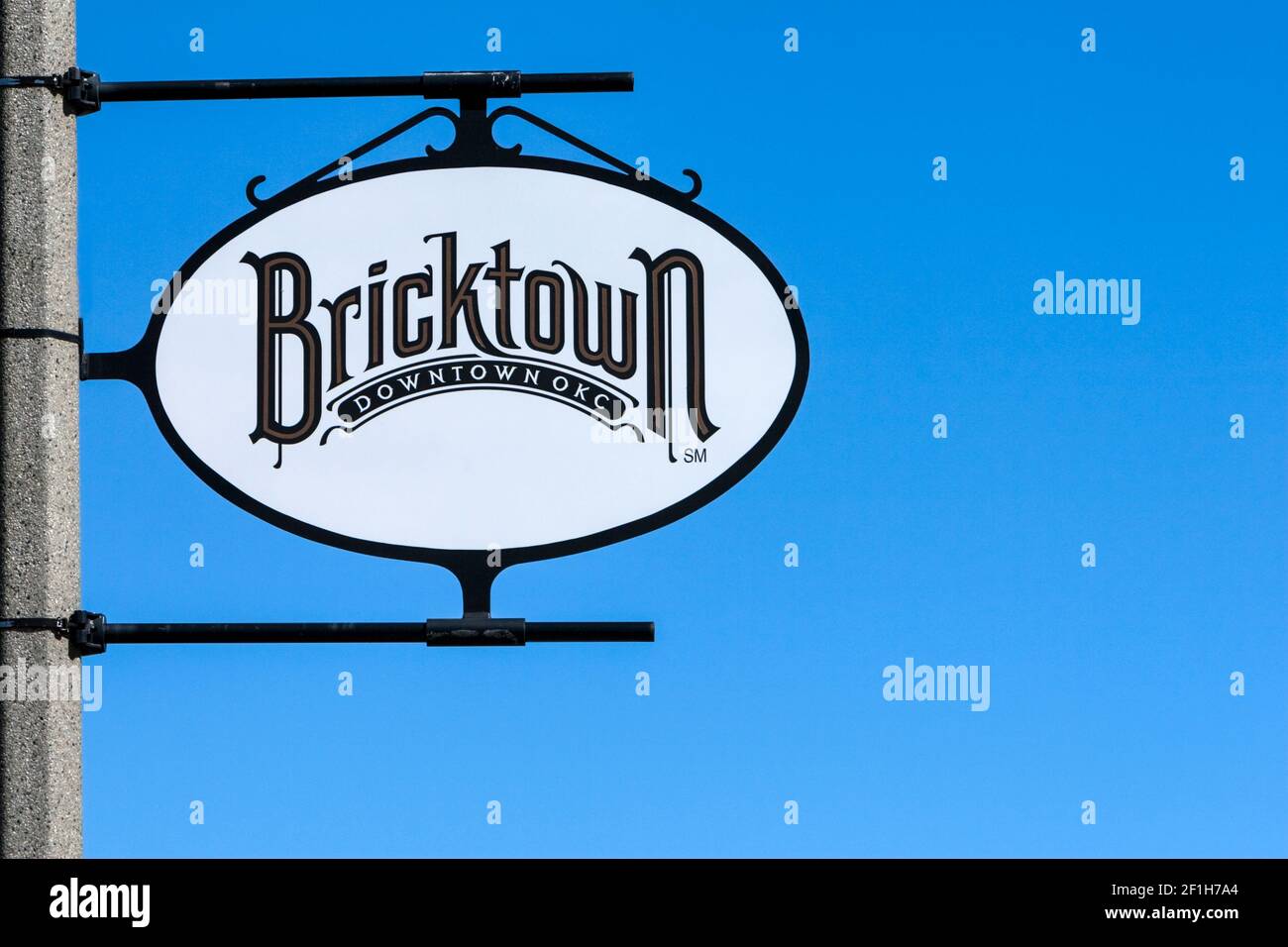 Oklahoma City, Oklahoma, USA.  Bricktown Sign. Stock Photo