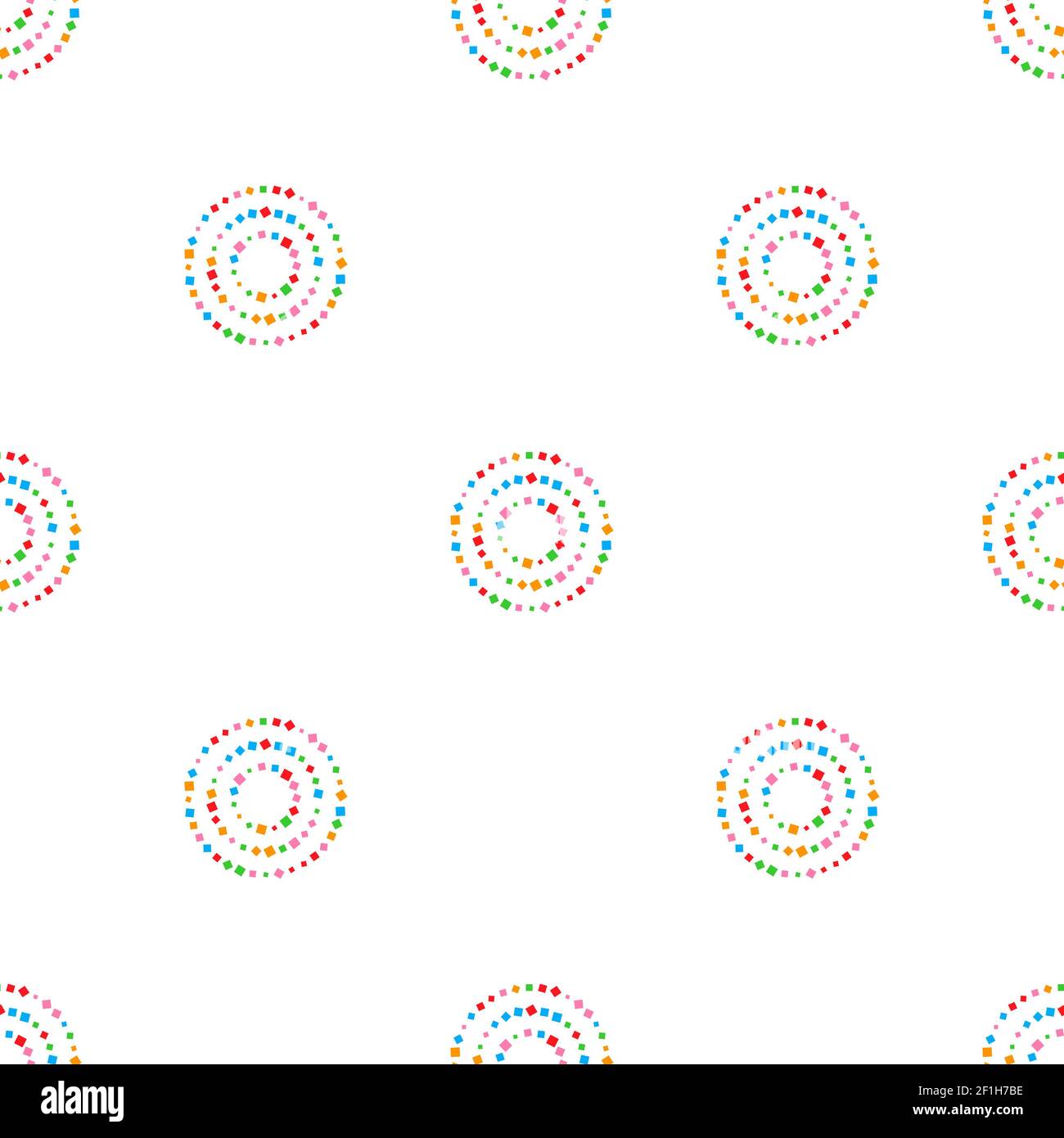 Colorful seamless circles pattern on white background Stock Photo