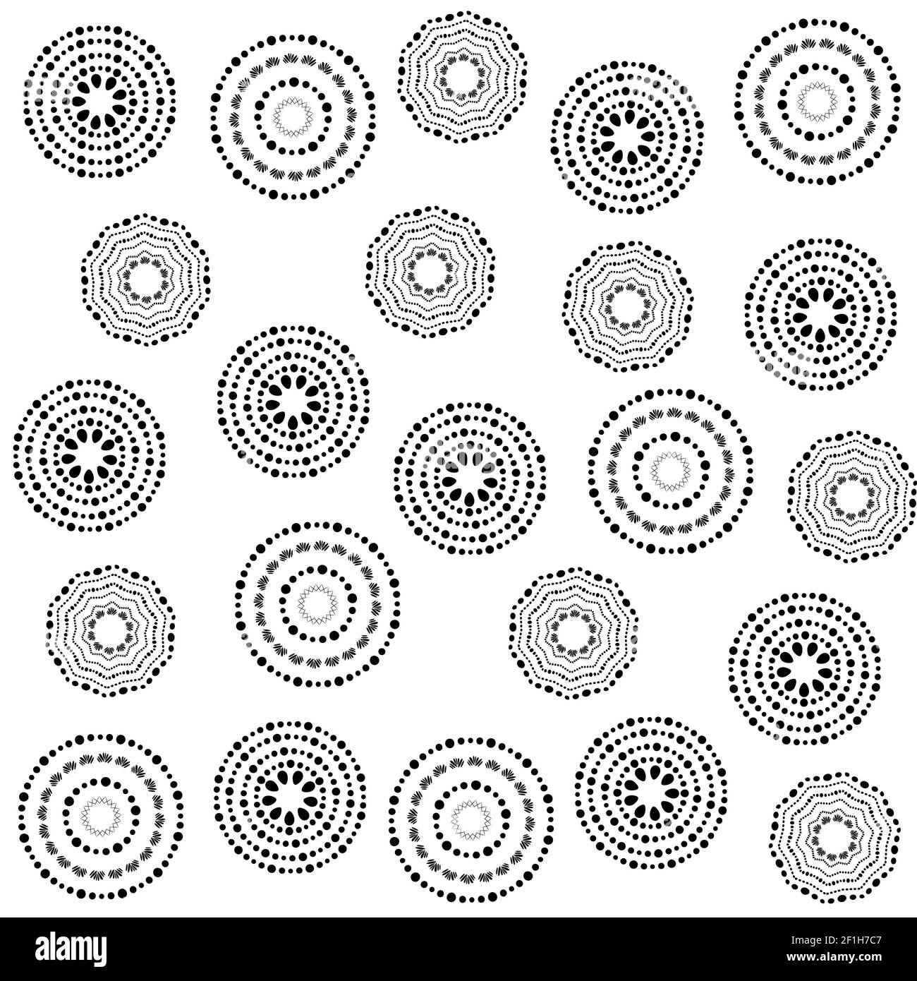 Seamless pattern with dotted circles. Vector repeating texture. Stock Photo