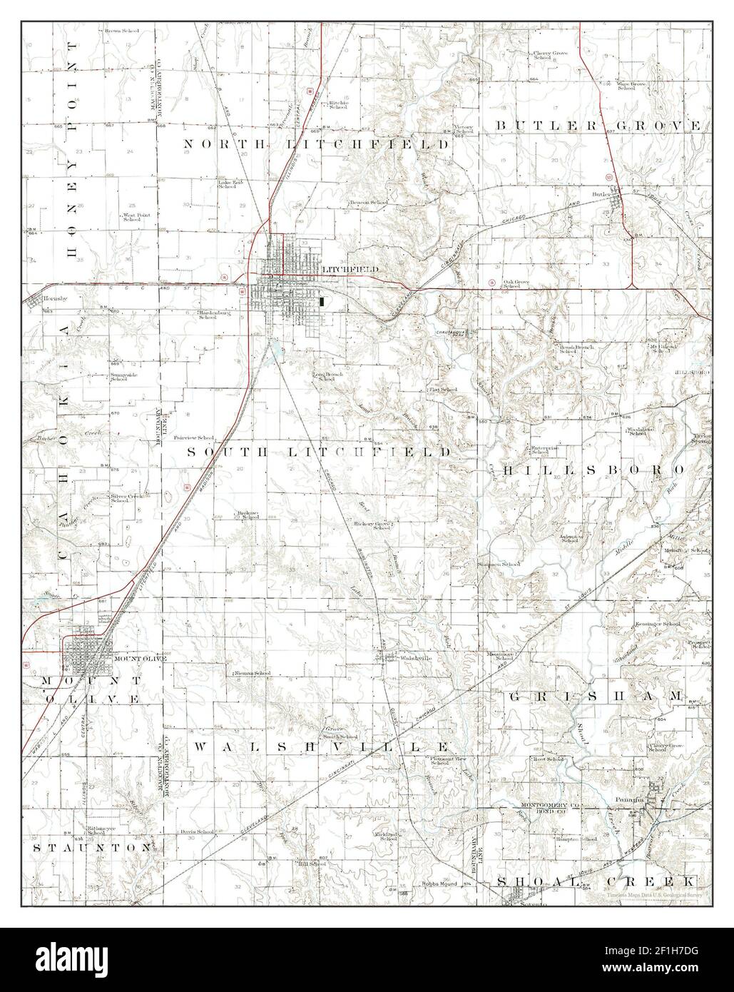 Mount Olive, Illinois, map 1944, 162500, United States of America by