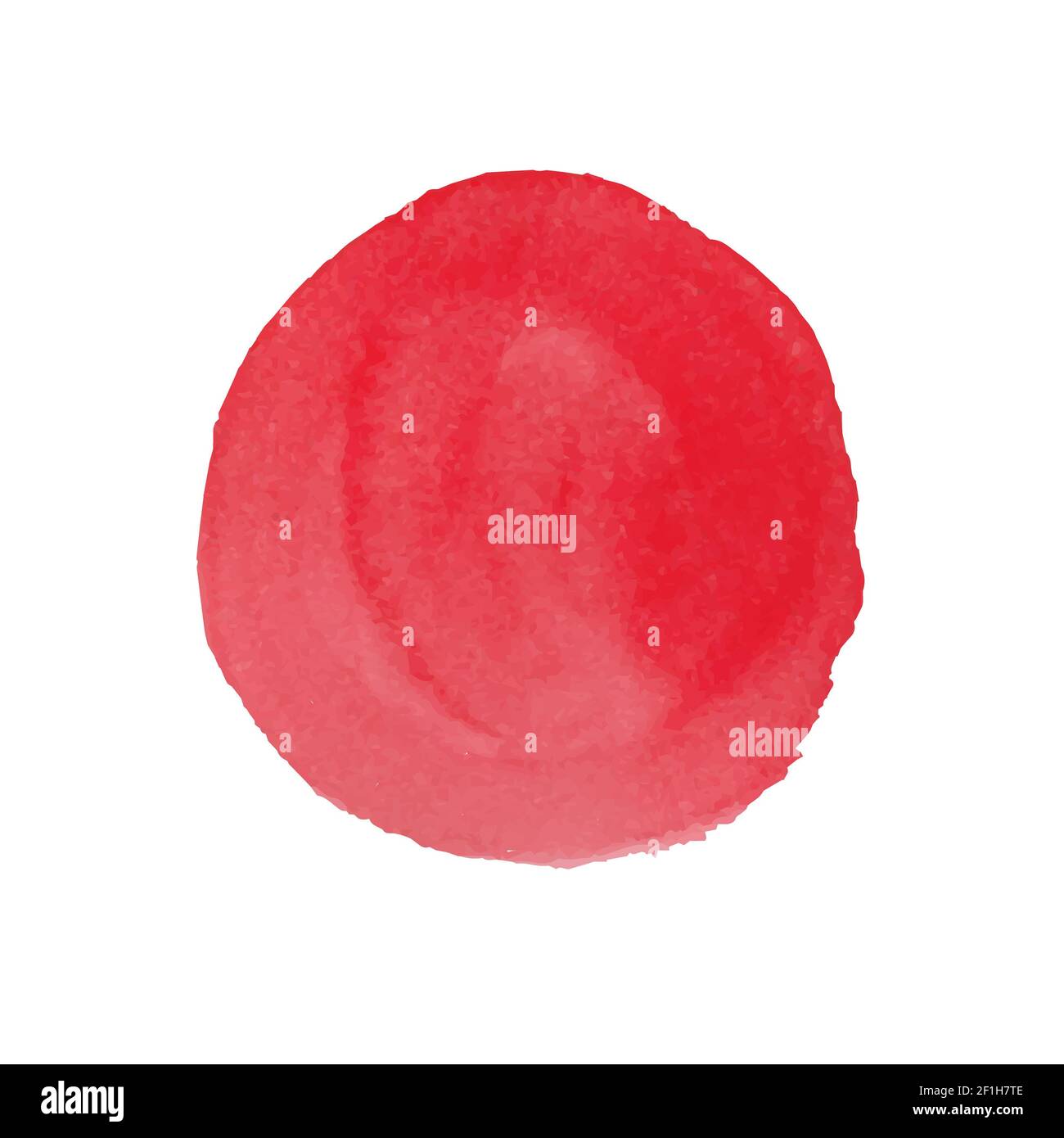 Watercolor red circle on white background Stock Photo