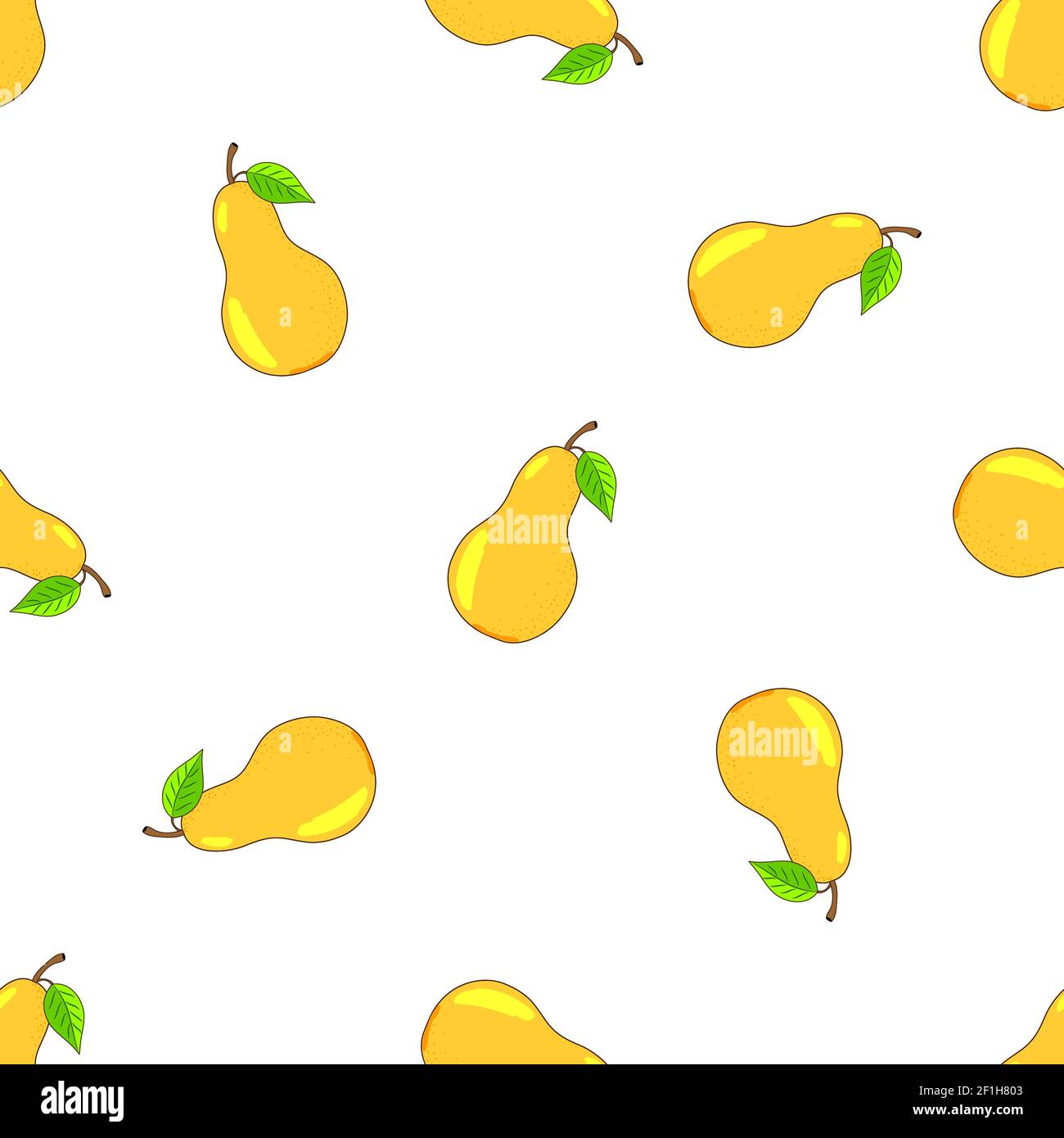 Vector seamless background with yellow pears Stock Photo - Alamy