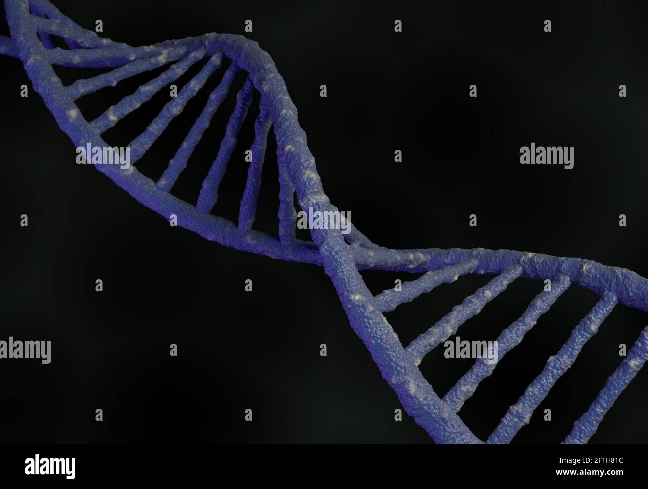 DNA molecule structure blue 3d illustration Stock Photo