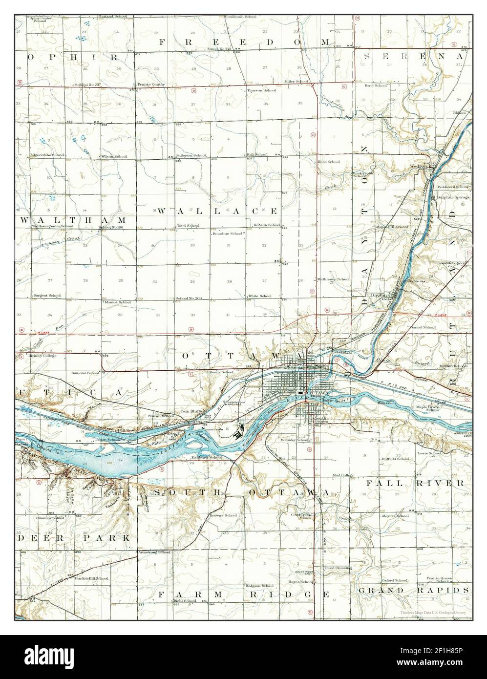 Ottawa, Illinois, map 1946, 162500, United States of America by