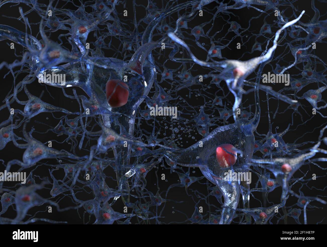 Nerve cells net 3d illustration Stock Photo