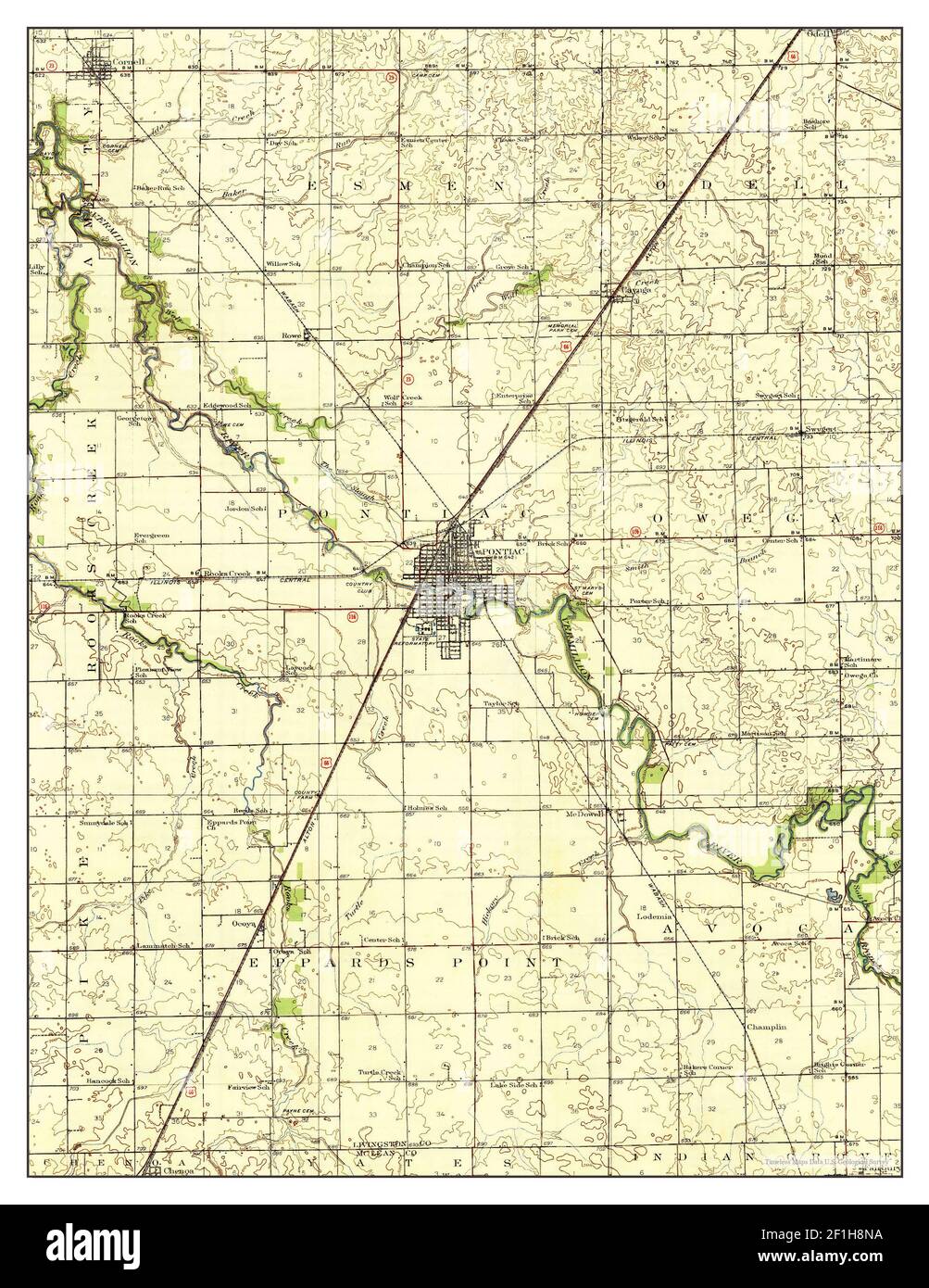 Map Of Pontiac Illinois Pontiac, Illinois, Map 1939, 1:62500, United States Of America By Timeless  Maps, Data U.s. Geological Survey Stock Photo - Alamy