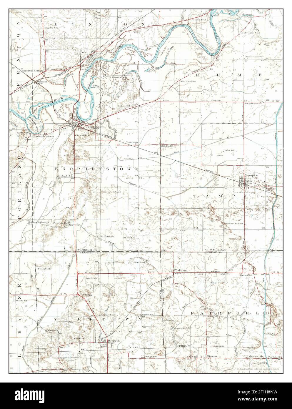 Prophetstown, Illinois, map 1936, 162500, United States of America by