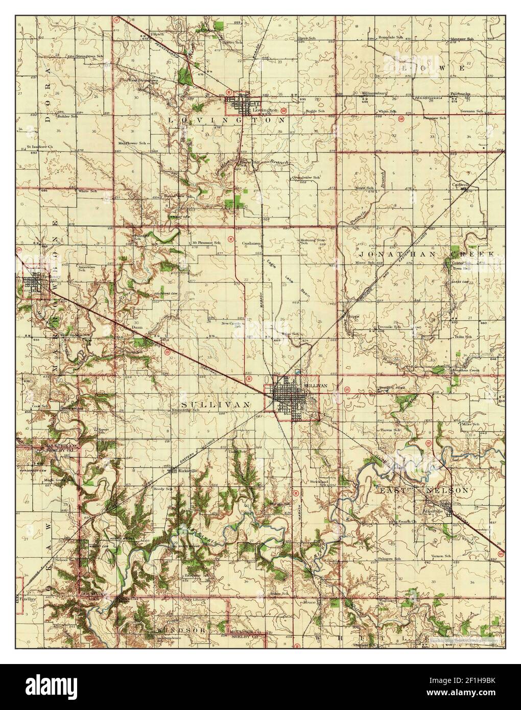 Sullivan, Illinois, map 1940, 162500, United States of America by