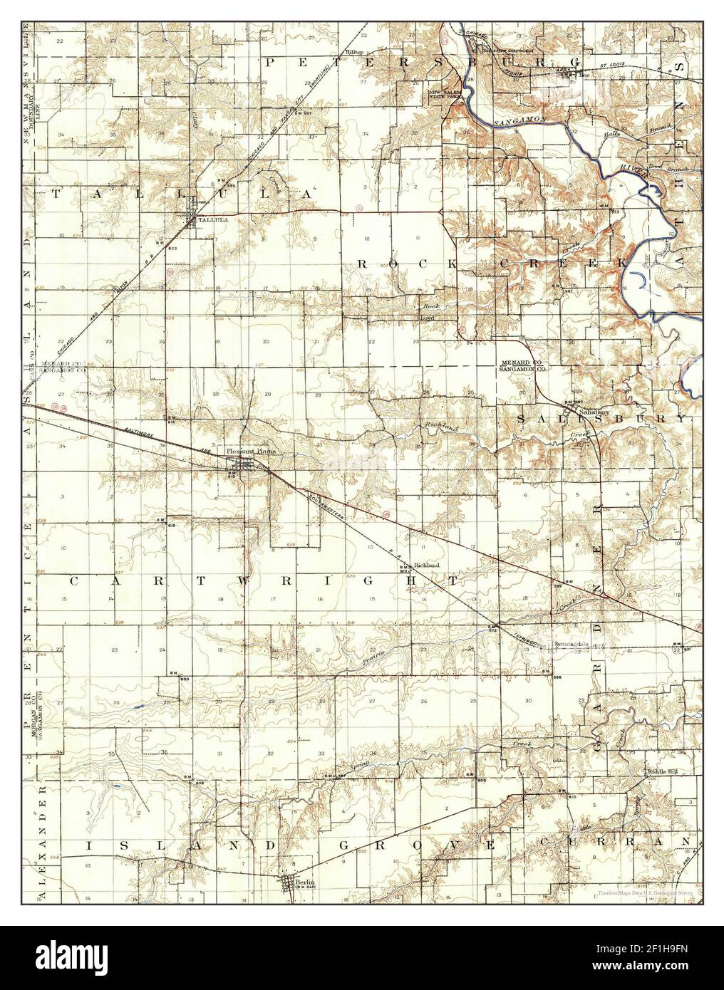 Tallula, Illinois, map 1940, 162500, United States of America by