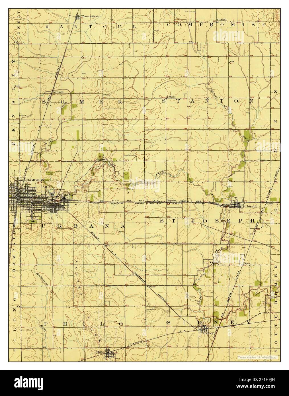 Map of urbana hi-res stock photography and images - Alamy