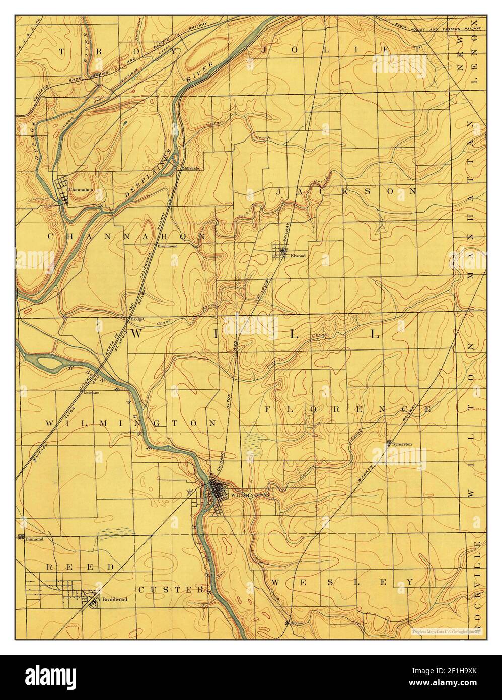 Wilmington illinois map Cut Out Stock Images & Pictures Alamy