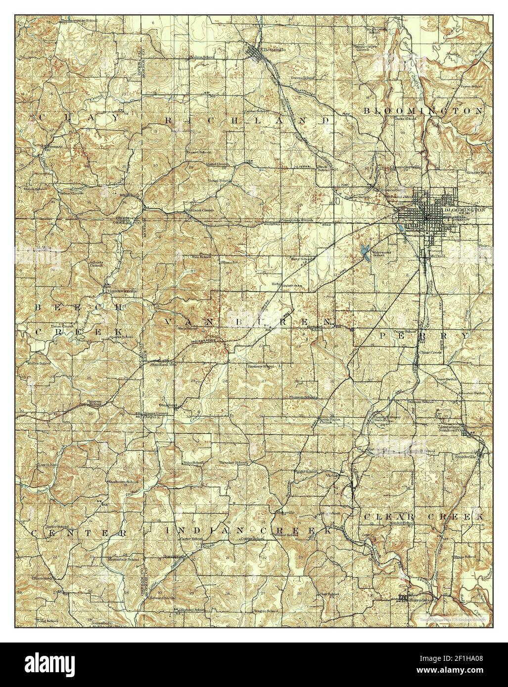 Bloomington, Indiana, map 1908, 162500, United States of America by