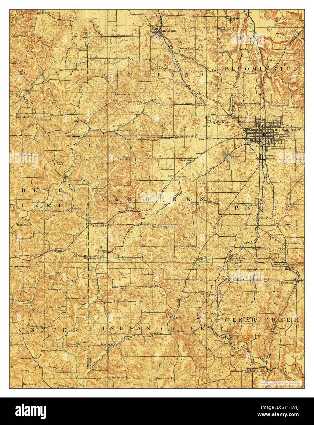 Bloomington, Indiana, map 1910, 162500, United States of America by