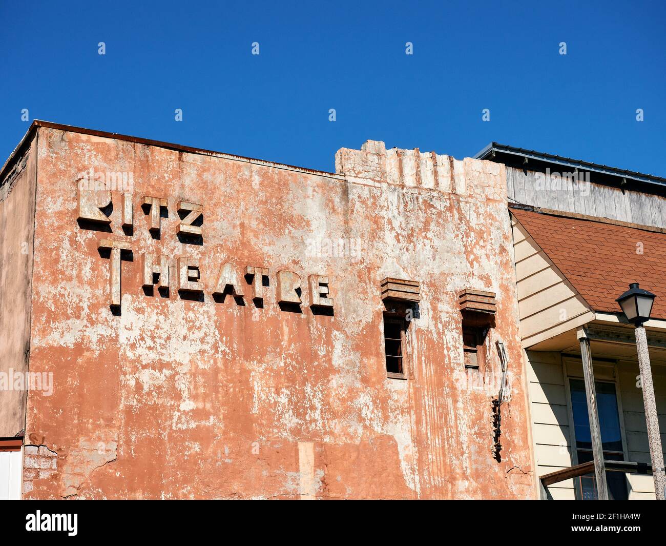 Art deco vintage movie theater, Ritz Theater, in Centerville Alabama