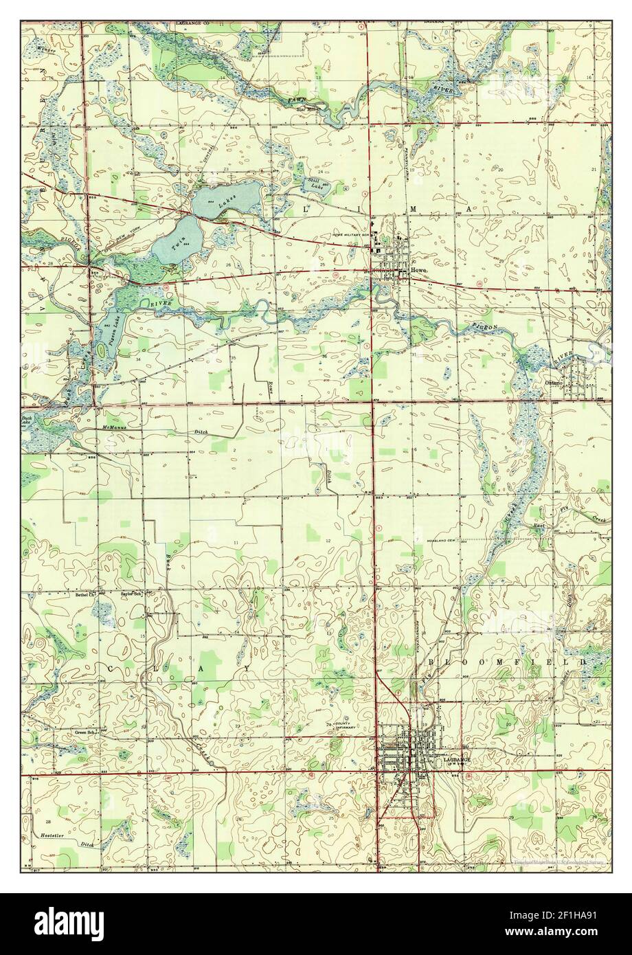 Lagrange, Indiana, map 1947, 124000, United States of America by