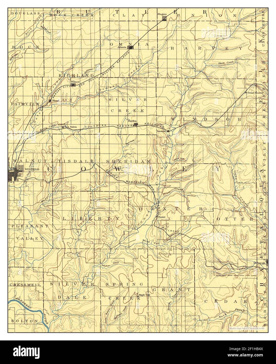 Burden, Kansas, map 1889, 1125000, United States of America by