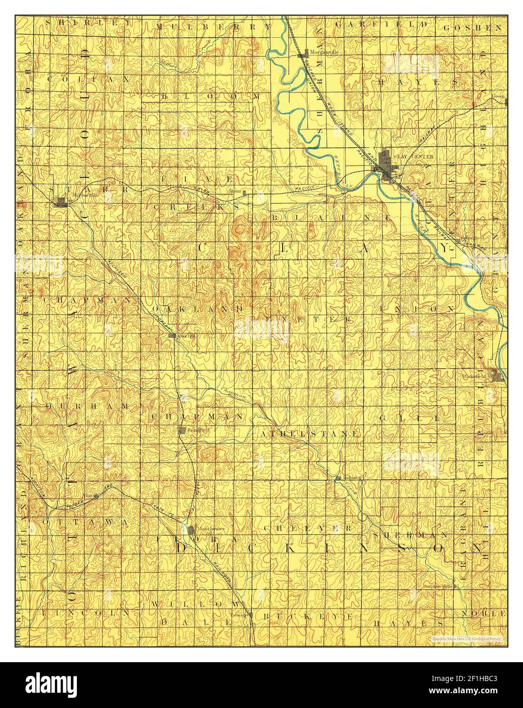 Clay Center, Kansas, map 1891, 1125000, United States of America by