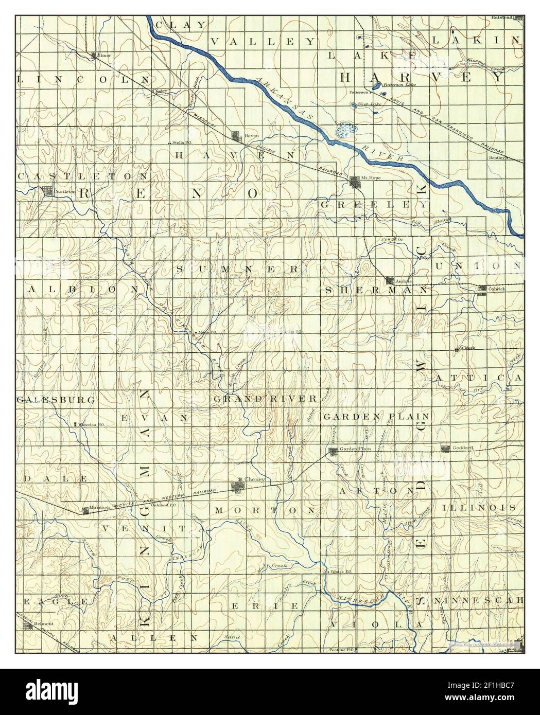 Cheney, Kansas, map 1891, 1125000, United States of America by