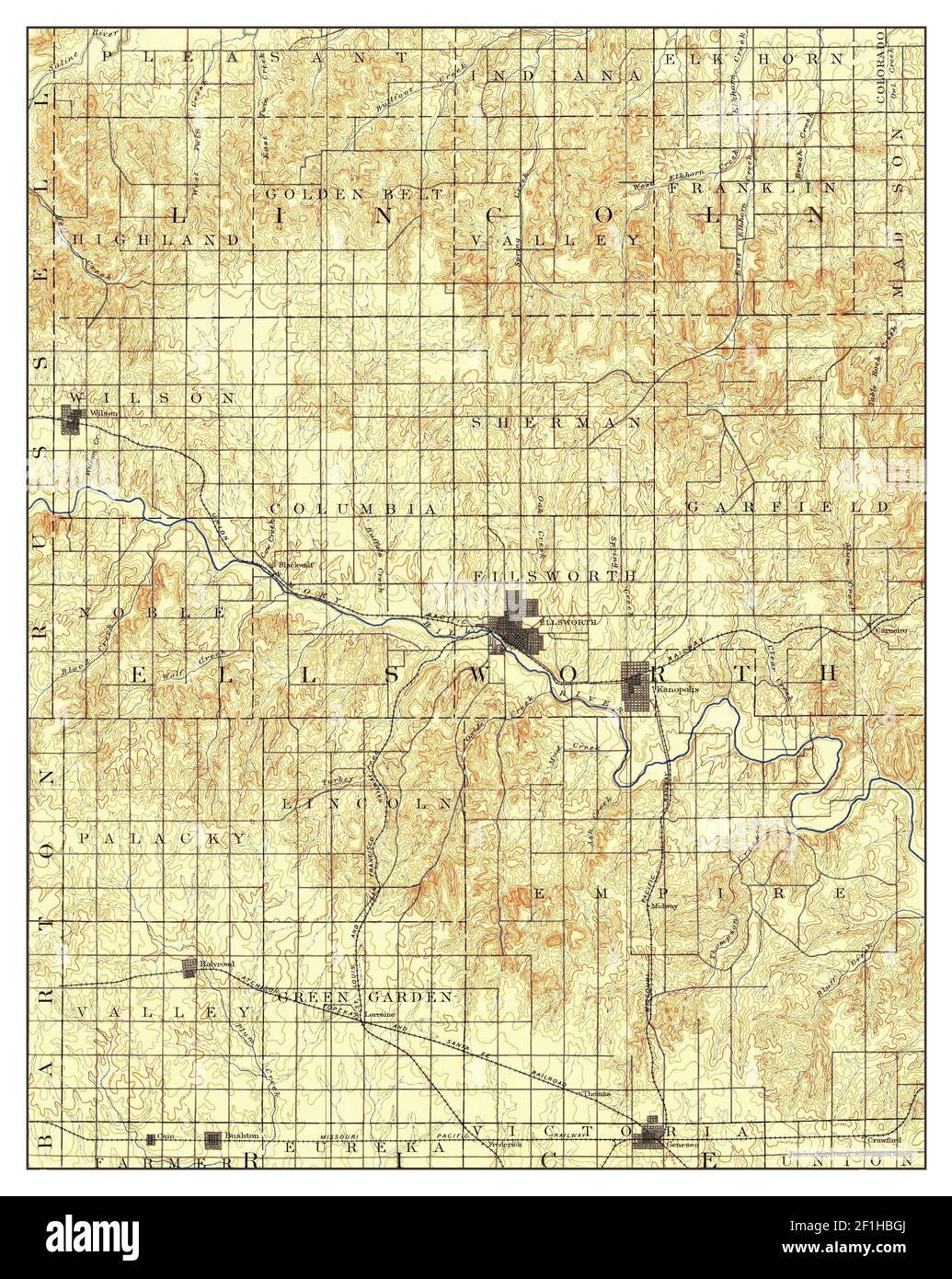 Ellsworth, Kansas, map 1894, 1125000, United States of America by