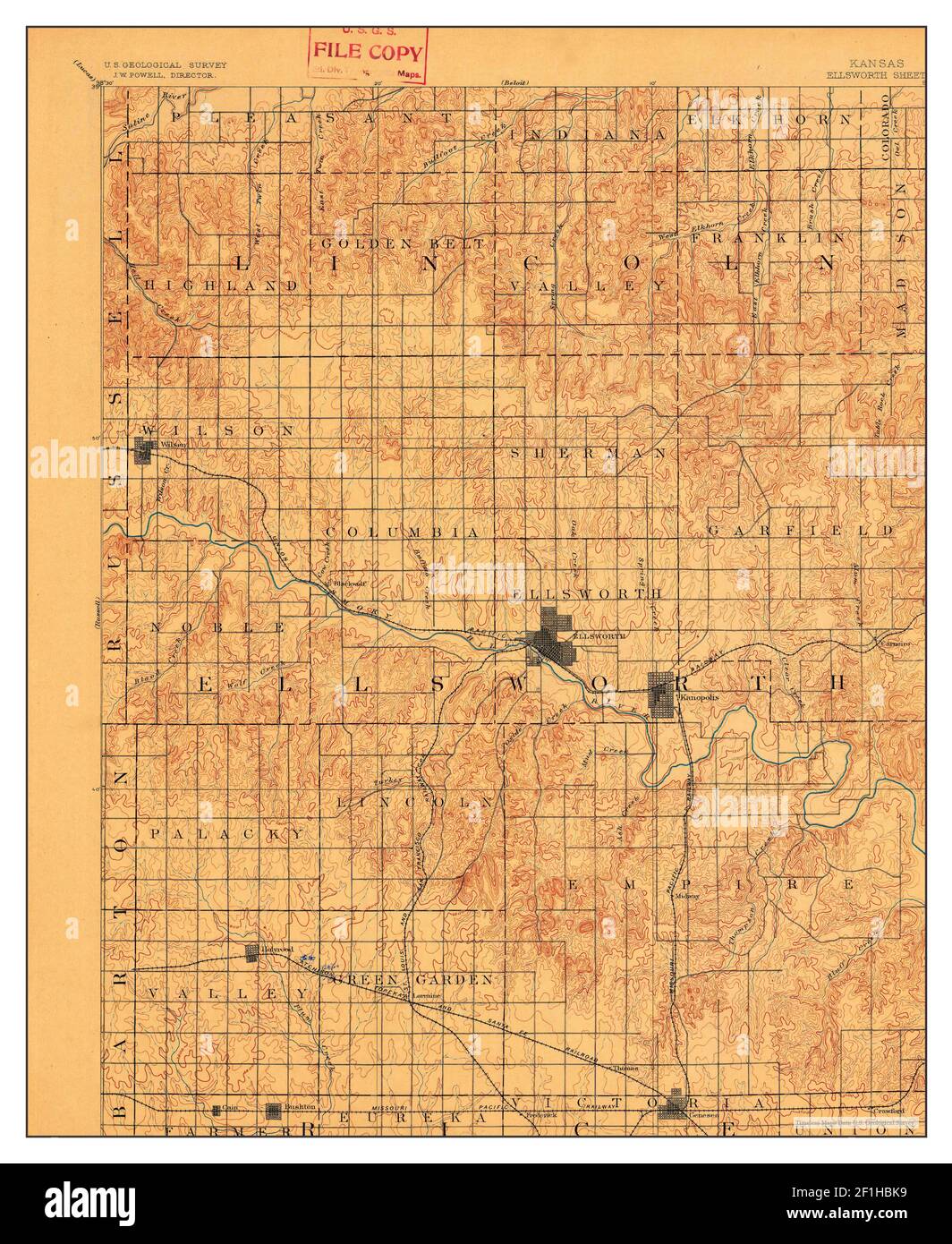 Ellsworth, Kansas, map 1894, 1125000, United States of America by