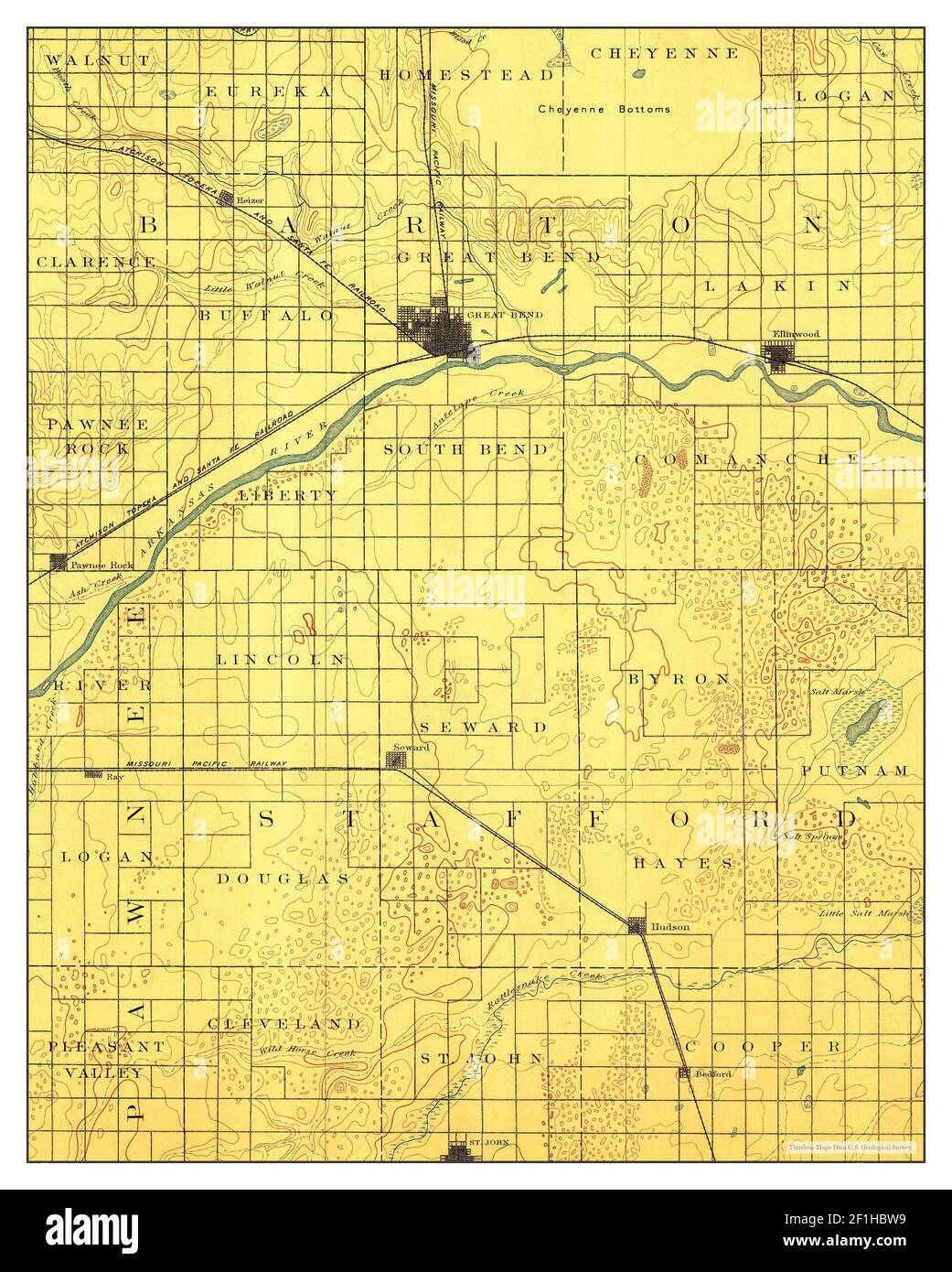 Great Bend Ks Map Great Bend, Kansas, Map 1893, 1:125000, United States Of America By  Timeless Maps, Data U.s. Geological Survey Stock Photo - Alamy