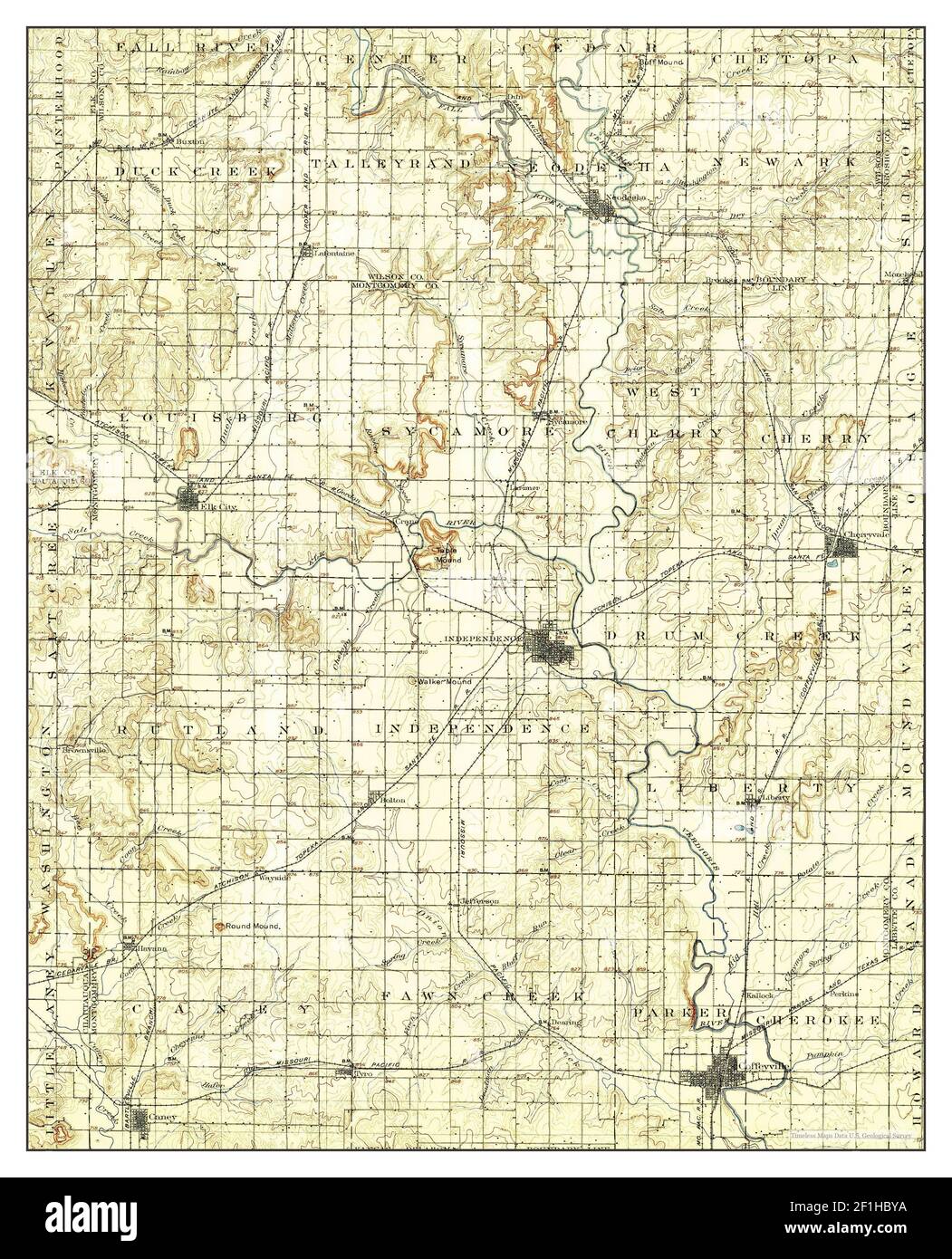 Independence, Kansas, map 1905, 1:125000, United States of America by 