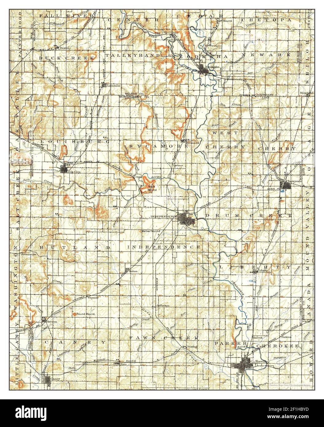 Independence, Kansas, map 1905, 1125000, United States of America by