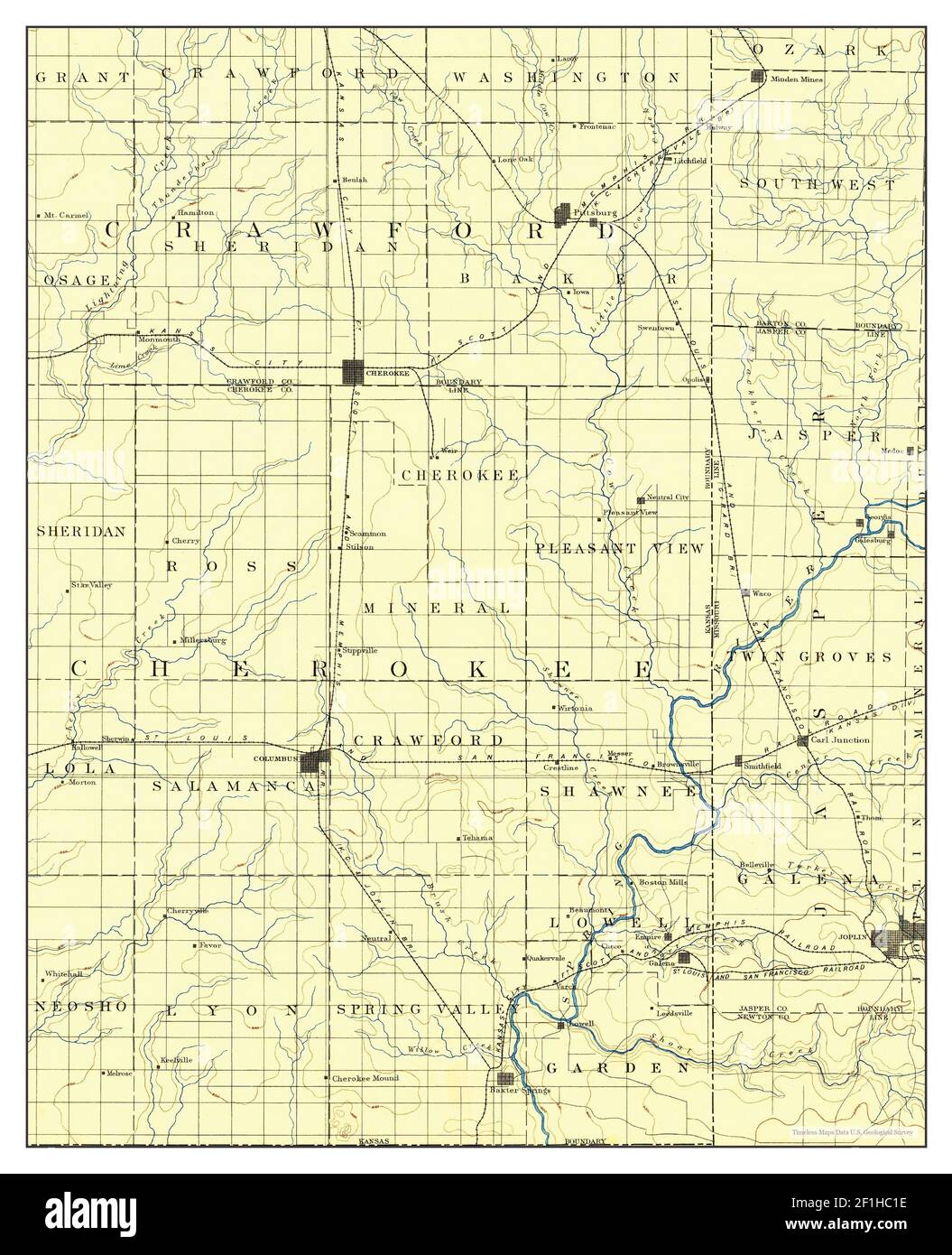 Joplin, Kansas, map 1894, 1125000, United States of America by
