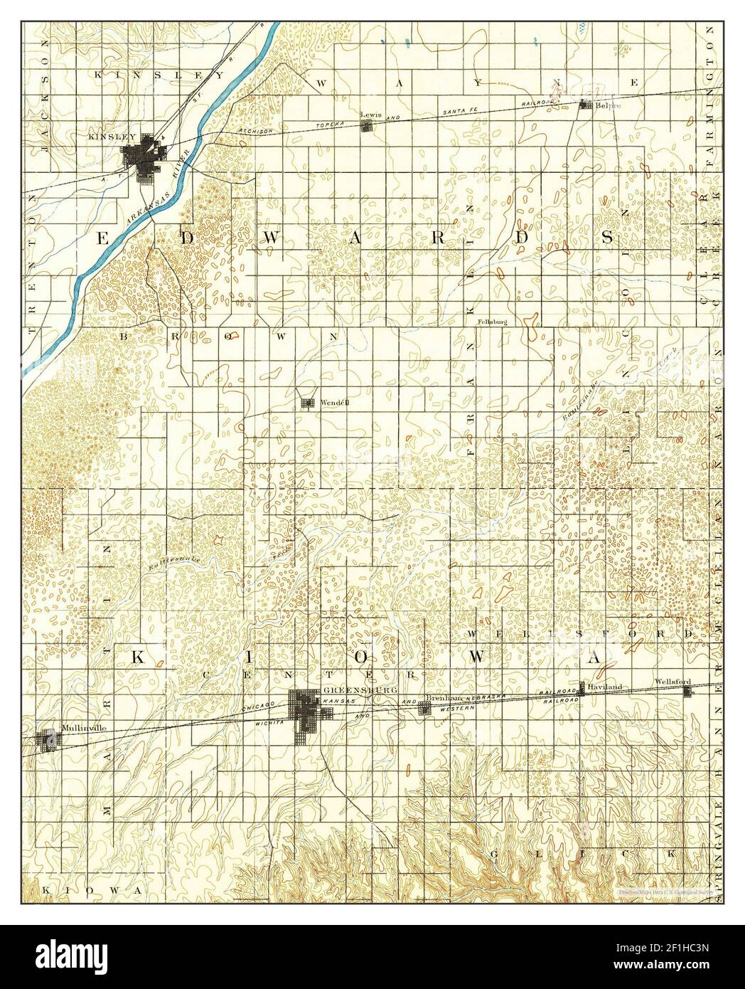 Kinsley, Kansas, map 1894, 1125000, United States of America by