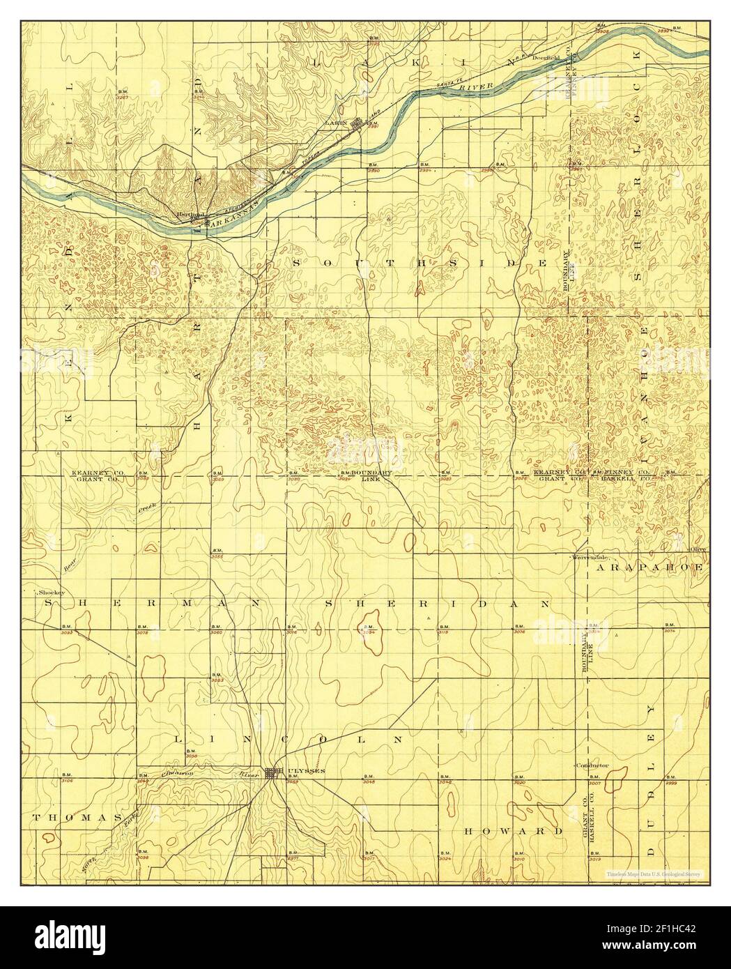 Lakin map Cut Out Stock Images - Lakin Kansas Map 1900 1125000 United States Of America By Timeless Maps Data Us Geological Survey 2F1HC42