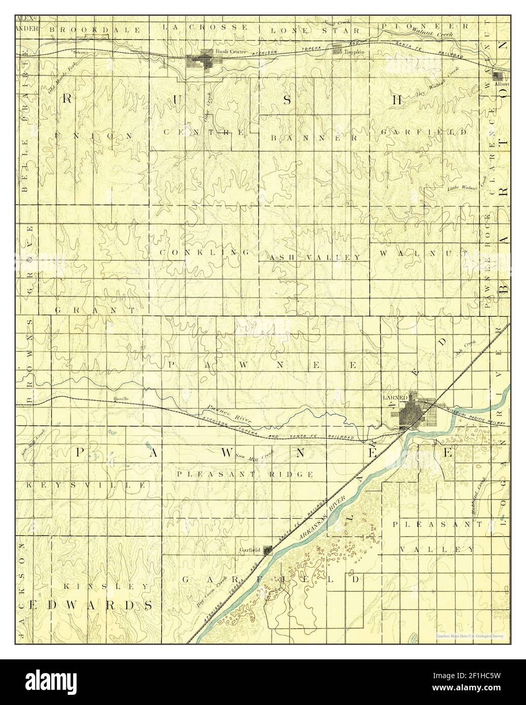 Larned, Kansas, map 1891, 1125000, United States of America by