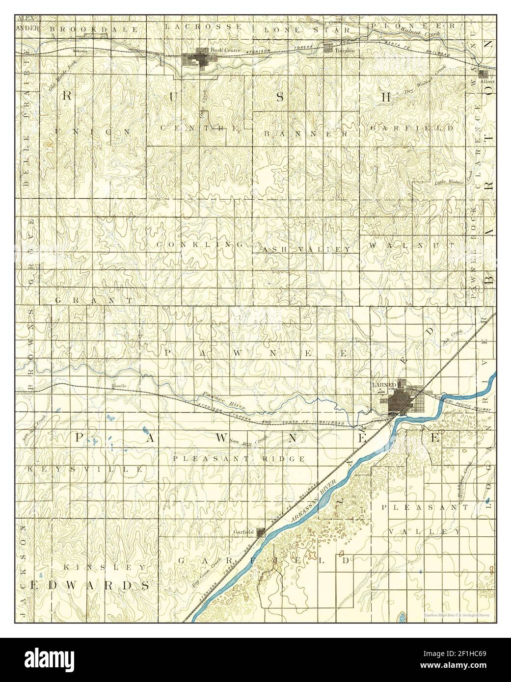 Larned, Kansas, map 1891, 1125000, United States of America by