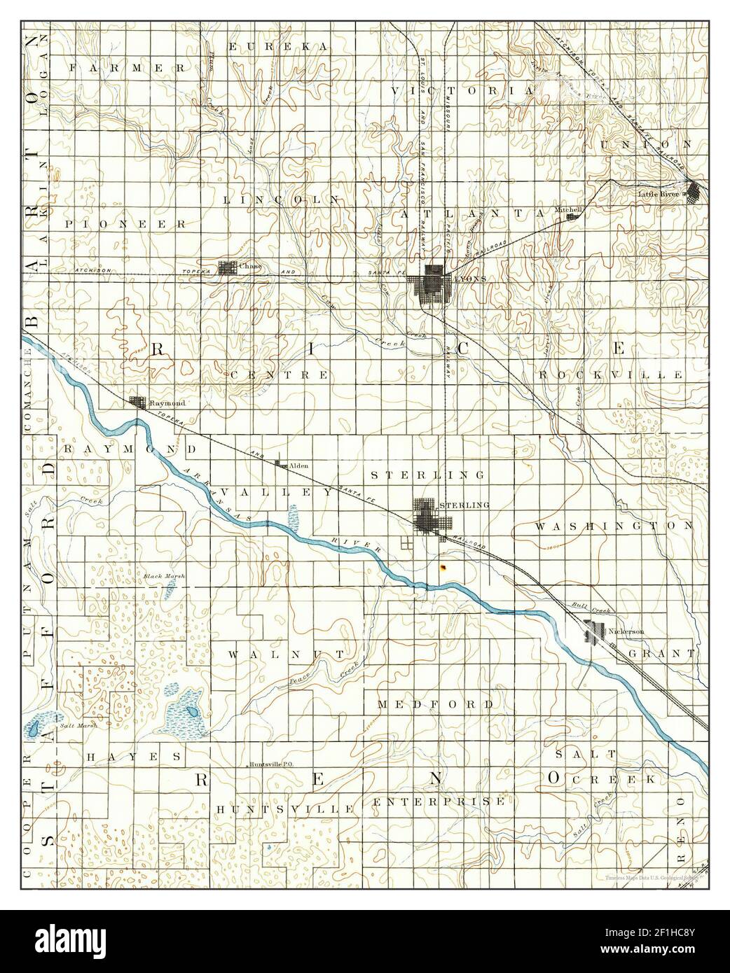 Lyons, Kansas, map 1894, 1125000, United States of America by Timeless