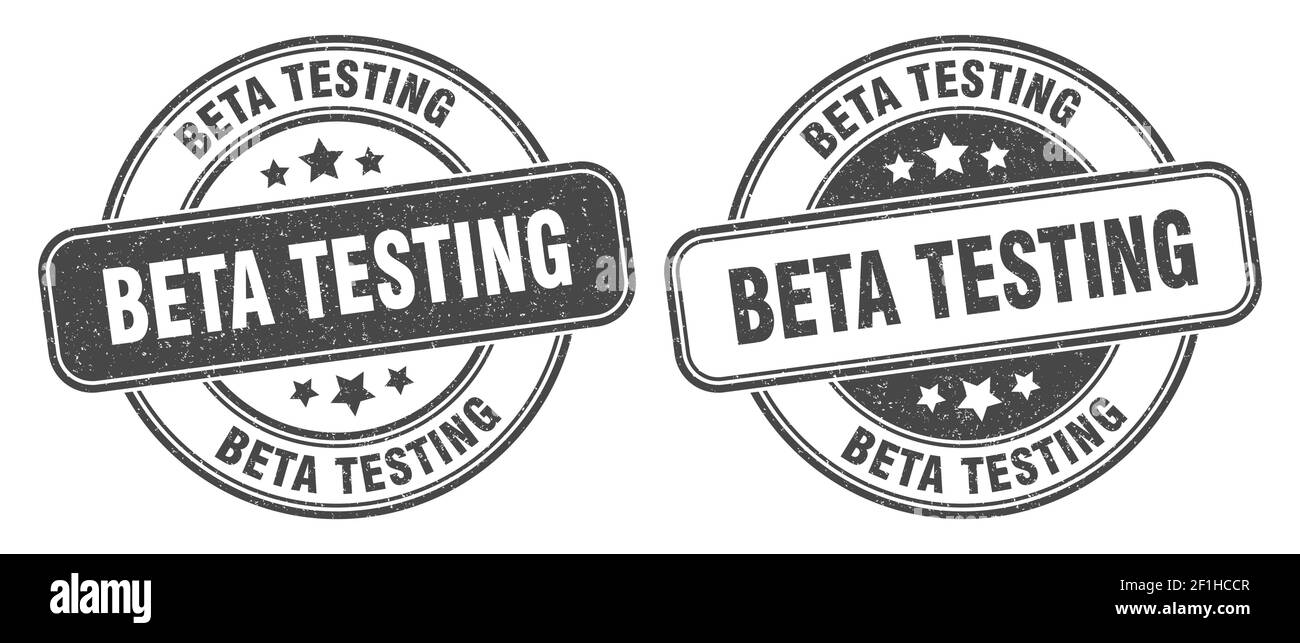 beta testing stamp. beta testing sign. round grunge label Stock Vector