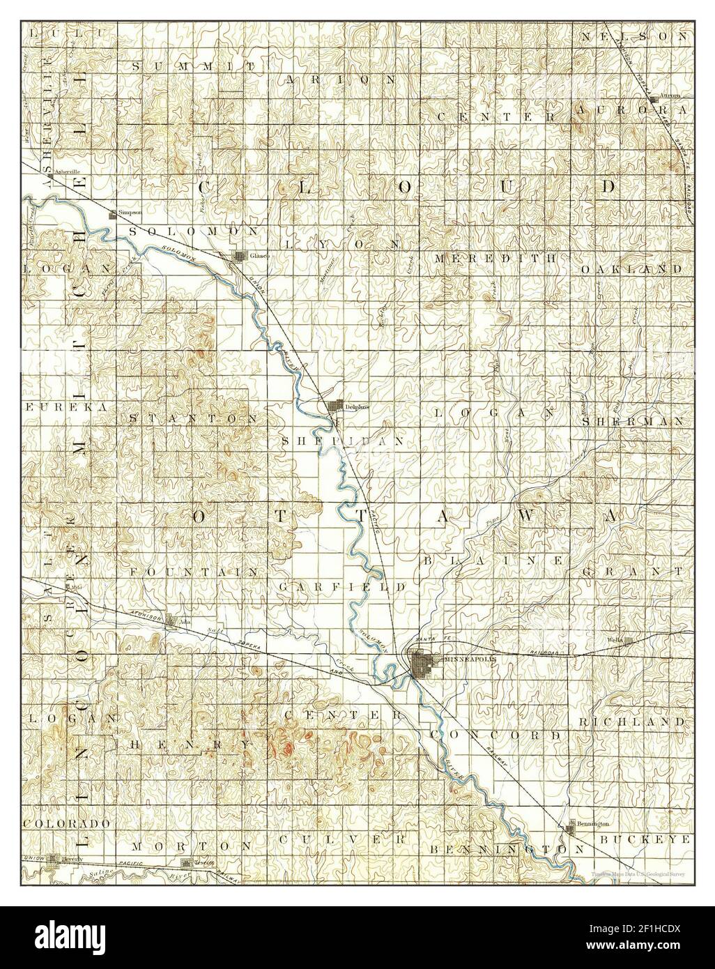 Map of minneapolis kansas Cut Out Stock Images & Pictures Alamy