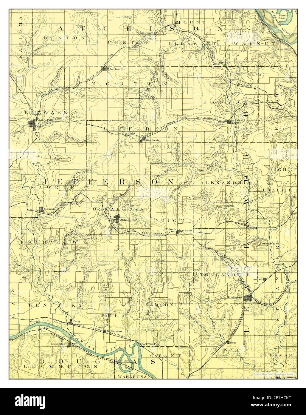 Oskaloosa, Kansas, map 1888, 1125000, United States of America by