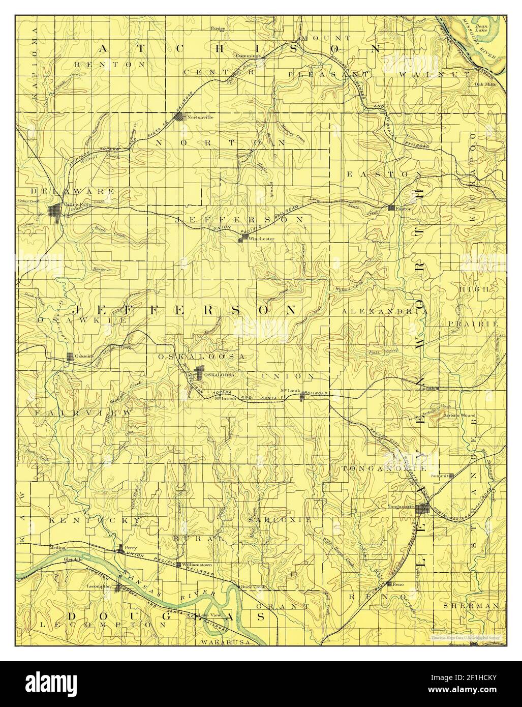 Oskaloosa, Kansas, map 1894, 1125000, United States of America by