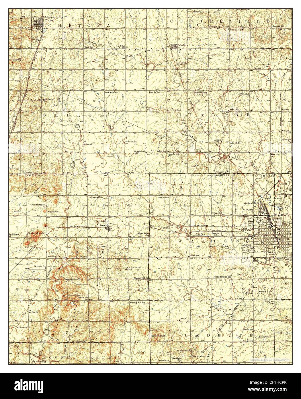 Map of parsons kansas hires stock photography and images Alamy