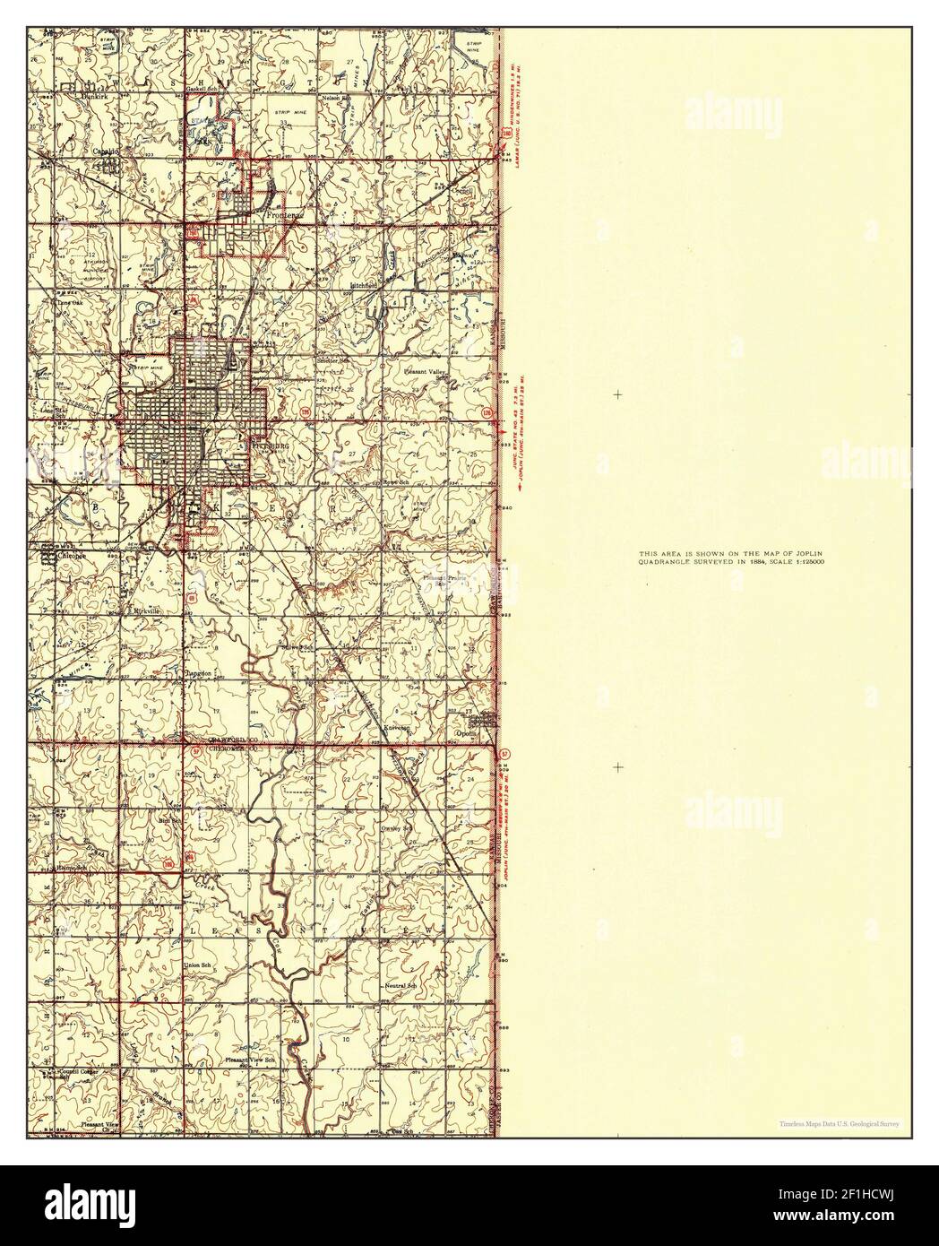 Pittsburg, Kansas, map 1945, 162500, United States of America by